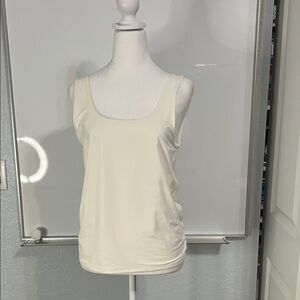 White House Black Market Cream Sleeveless Top